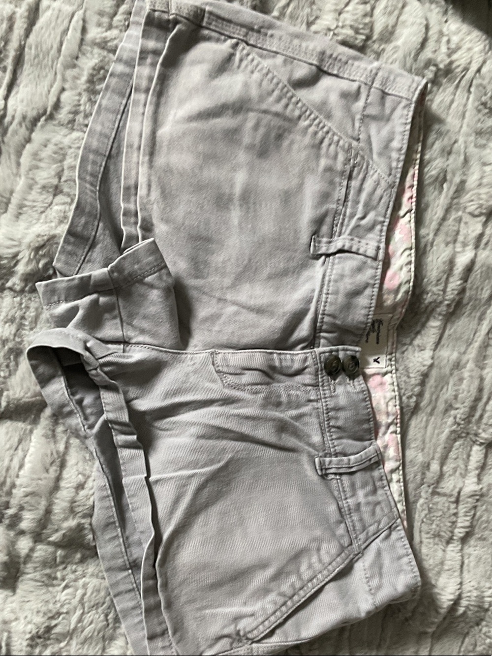 Light Gray Cotton Short Shorts